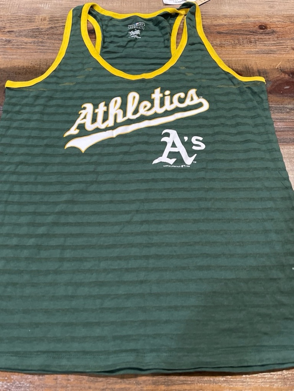 Genuine Merchandise Green Tank Top with Yellow Trim
